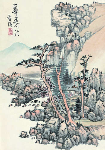 蓝瑛（1585～1664） 山居图 镜心 设色纸本