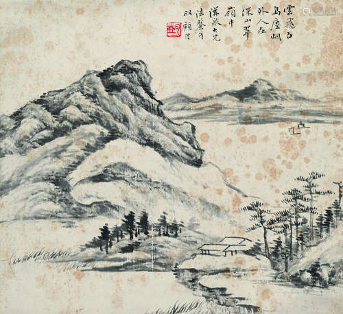 顾澐（1835～1896） 秋水归帆图 立轴 水墨纸本