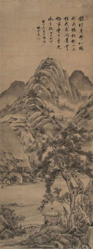 林云逵（1828～1911） 甲戌（1874年）作 月夜寻径图 立轴 水墨绢本