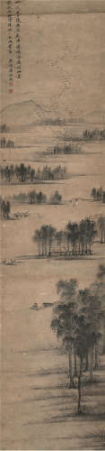 潘思牧（1756～?） 疏林溪照图 立轴 设色纸本