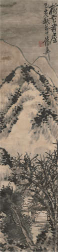 蒲华（1832～1911） 己亥（1899年）作 梅花书屋图 立轴 水墨纸本