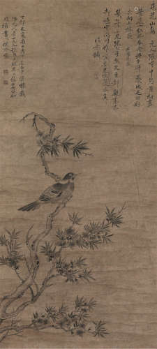 恽寿平（1633～1690） 丁卯（1687年）作 桂香独栖图 立轴 水墨纸本
