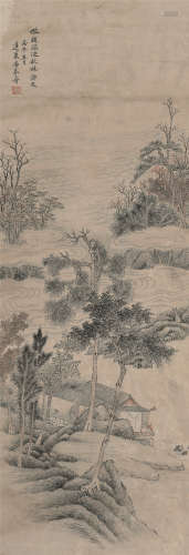 潘恭寿（1741～1794） 丙午（1786年）作 秋林访友图 立轴 设色纸本