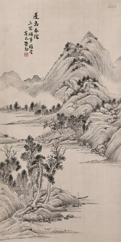 许荣勋（1873～1955） 蓬岛春阴图 立轴 水墨纸本