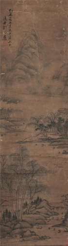 邹之麟 乙丑（1625年）作 春水千峰图 立轴 水墨纸本