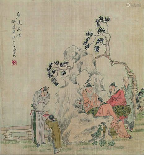 沈兆涵（1855～1941） 广陵花瑞图 镜心 设色绢本