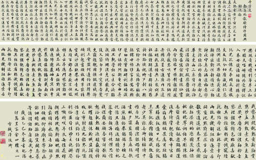 中泽雪城（1808～1866） 乙巳 1845年作 行书千字文 手卷   水墨纸本