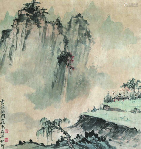 孙禄卿（1899～1992） 萧山古亭图 镜心 设色纸本