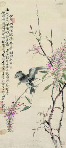 胡藻斌（1897～1942） 癸酉 1933年作 越鸟巢南枝图 立轴 设色纸本