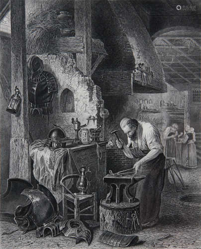 利斯 欧洲18-19世纪原拓铜版画 纸本版画 镜框