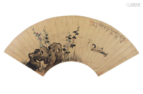 清 恽寿平（1633-1690） 鸳鸯图 纸本设色 镜框