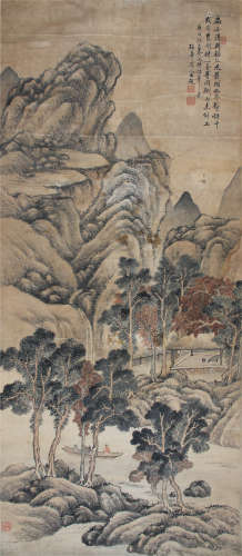 清 爱新觉罗·弘旿（1743-1811） 山水 纸本设色 立轴
