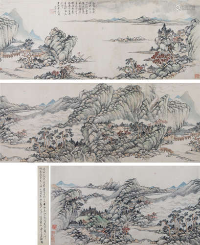 清 王原祁（1642-1715） 仿王蒙溪山秋霁图 纸本设色 手卷
