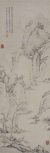清 弘仁（1610-1664） 山水 纸本水墨 立轴