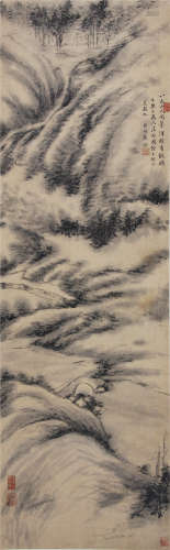 清 张洽（1718-1799） 山水 纸本水墨 立轴