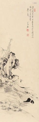 溥儒（1896～1963） 1960年作 幽竹严寒图 镜片 水墨纸本