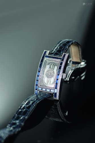 肖邦18K白金配钻石及蓝宝石表盘腕表