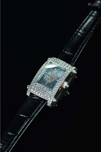 昆仑18K白金表盘配钻石腕表
