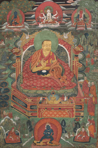 噶举派上师唐卡 藏东18世纪