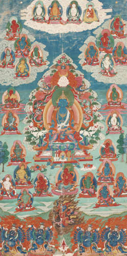苯教仁钦卓玛唐卡 藏东18世纪