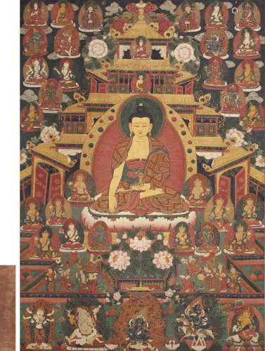 阿閦佛唐卡 藏东17世纪