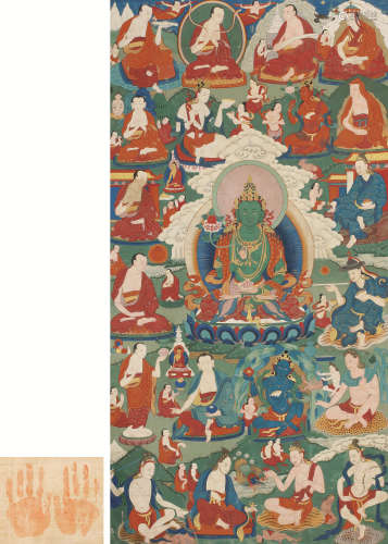 苯教敦巴弥沃唐卡 藏东18世纪