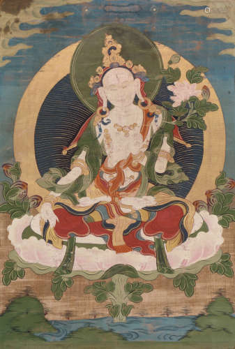白度母唐卡 藏东18世纪