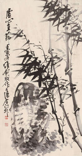 陆维钊（1899-1980） 墨竹 立轴 水墨纸本