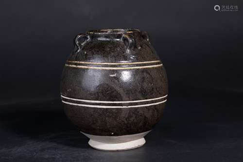 A Gongxian Ware Black Glazed Jar