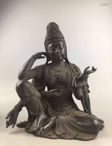 A Bronze Guanyin Statue