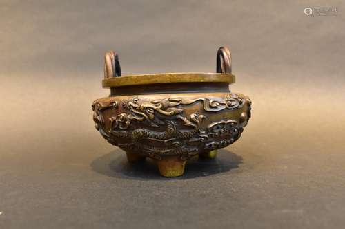 Xuande Mark, A Bronze Tripod Censer