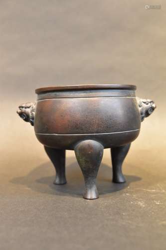 A Bronze Tripod Censer