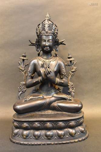 A Gilt Bronze Longevity Buddha