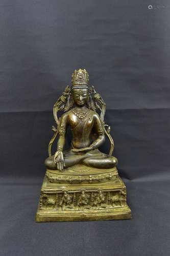 A Gilt Bronze Longevity Buddha