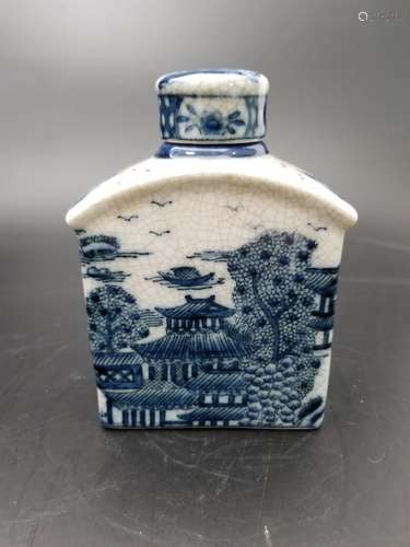 A Blue And White Snuff Bottle