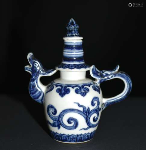 A Blue And White Dragon Pot