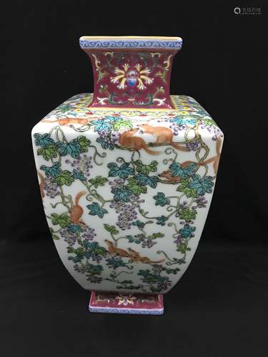 Qianlong Mark, A Famille Rose Vase