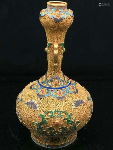 A Gilt Silver Vase