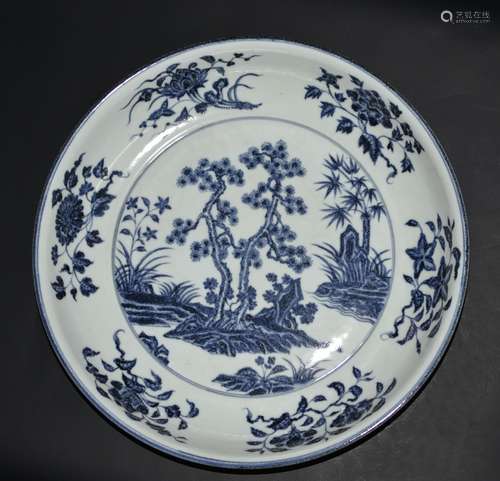 A Blue And White Dish