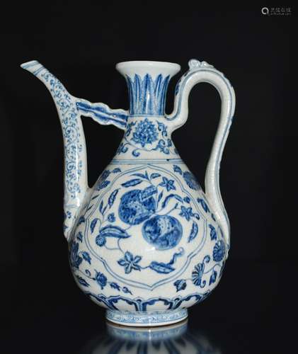 A Blue And White Wine Pot