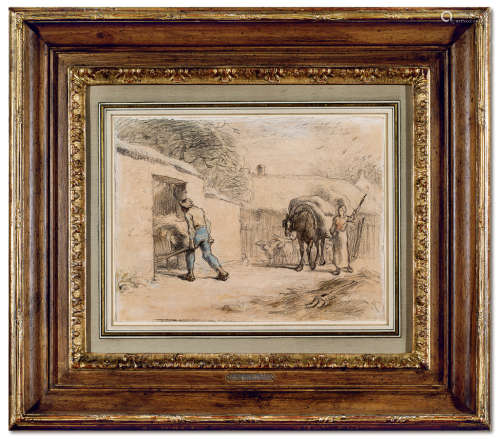 让·弗朗索瓦·米勒 1854年作 乡间的路 纸本素描