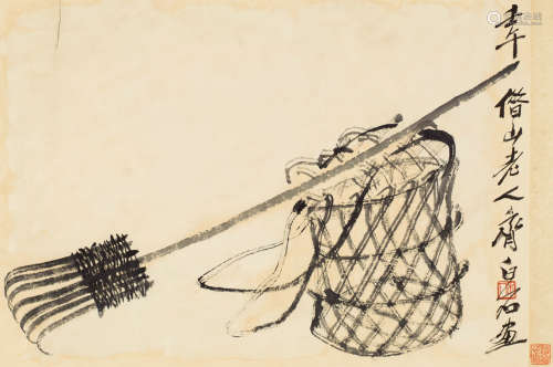 齐白石（1864～1957） 壬午（1942年）作 得财图 镜心 水墨纸本