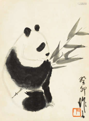 吴作人（1908～1997） 癸卯（1963年）作 大熊猫 立轴 水墨纸本