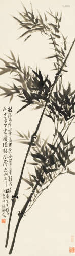 陈师曾（1876～1923） 壬戌（1922年）作 风竹图 立轴 水墨纸本