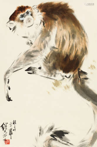 刘继卣（1918～1983） 金丝猴 立轴 设色纸本