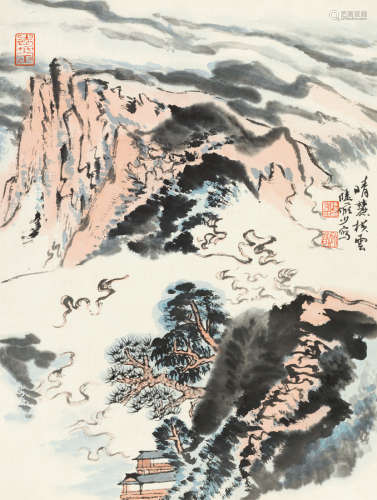 陆俨少（1909～1993） 晴麓横云 镜心 设色纸本