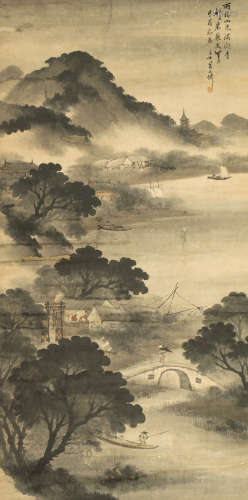吴石僊（1845～1916） 甲辰（1904年）作 山水 立轴 设色纸本