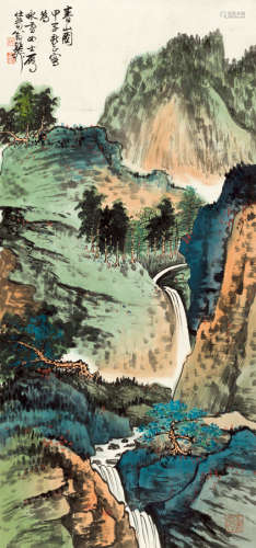 谢稚柳（1910～1997） 甲子（1984年）作 春山图 立轴 设色纸本