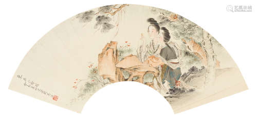 刘凌沧（1908～1989） 癸未（1943年）作 东吴二乔图 立轴 设色纸本
