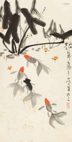 吴作人（1908～1997） 1978年作 荷塘清趣 立轴 设色纸本